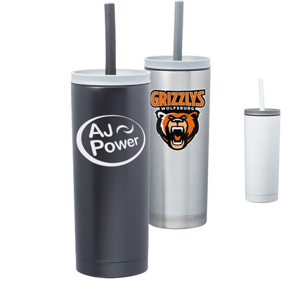 19 oz. Stainless Steel Travel Mugs With Straw