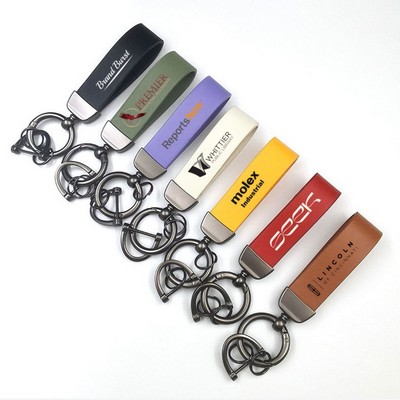 Leather Car Key Chain With 4 Rings