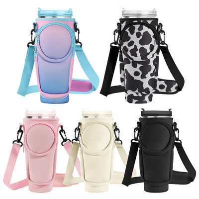 Neoprene 40oz Tumbler Carrier Sleeve with Adjustable Strap