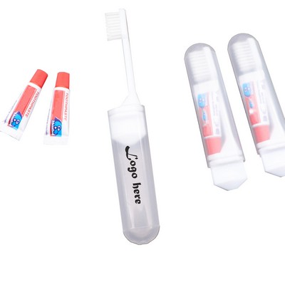 Portable Travel Disposable Folding Toothbrush With Toothpaste