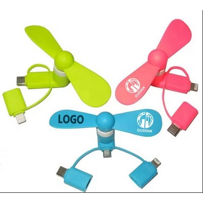 Custom Logo 3-in-1 Mobile Phone Fan