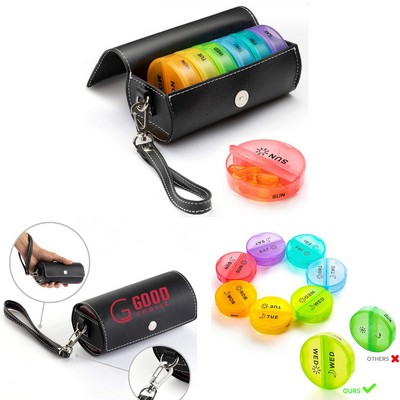 PU Leather Weekly Pill Organizer