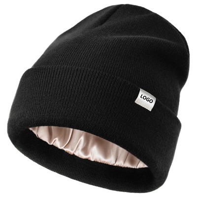 Satin Lined Knit Beanie