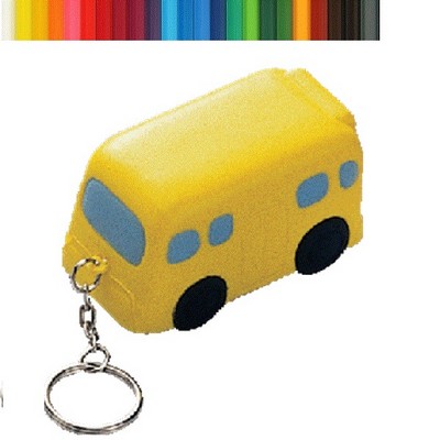 Cartoon Bus Stress Ball Keychain