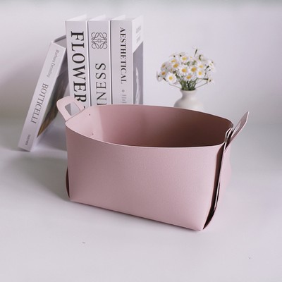 Foldable One-piece Design Leather Storage Box for Organizer