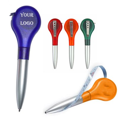 Tool Ballpoint Pen With Retractable Tape Measure