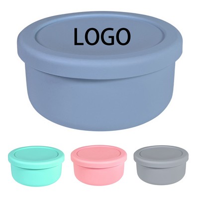 Round Silicone Lunch Box with Lid