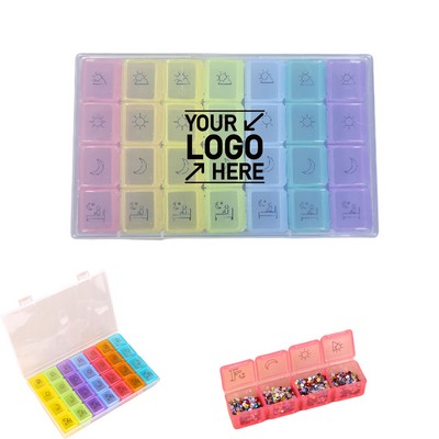 28 Compartments Weekly Pill Box Organisers