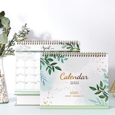 2025 Desk Calendar with Thick Paper, Standing Flip Desktop with Strong Twin-Wire from January to Dec