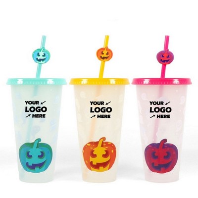 3-Pack 24oz Halloween Color Changing Cups