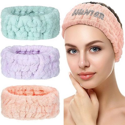 Wide-brimmed girls' makeup face wash mask headband