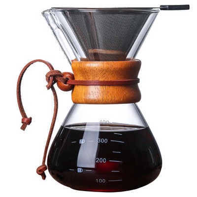 Pour Over Coffee Maker 14oz with Reusable Stainless Steel Filter