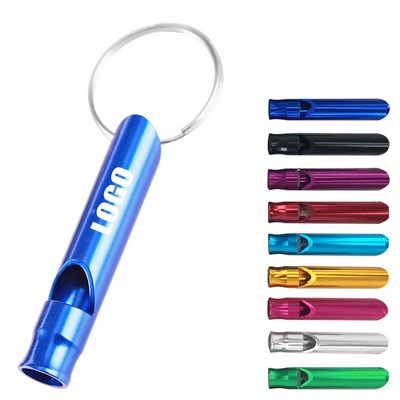 Small Aluminum Whistle Keychain