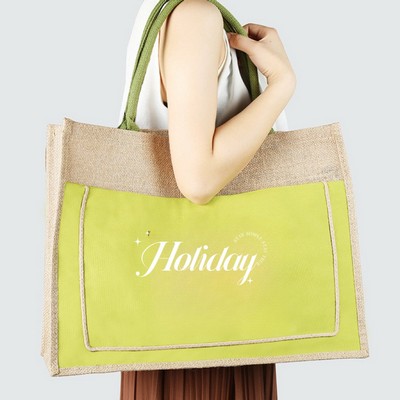 Jute Beach Tote Bag