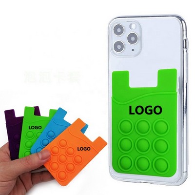 Silicone Push Bubble Poppet Fidget Pop Phone Wallet