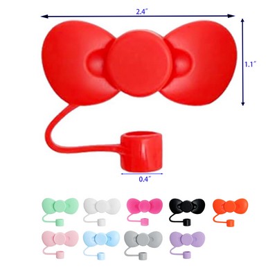 0.39 Inches Bow Straw Cover 10mm Silicone Straw Covers Cap