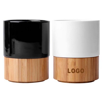 10 oz Ceramic Bamboo Coffee Mug