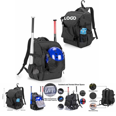 Baseball Backpack with Separate Shoe Space