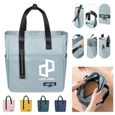 Multi-Pocket Zippered Thermal Lunch Bags