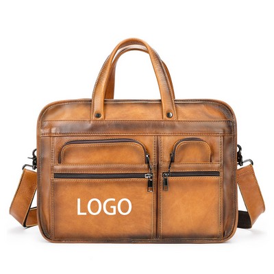 Leather Briefcase W/ Detachable Strap