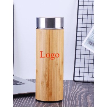 16Oz Vacuum Bamboo Bottle