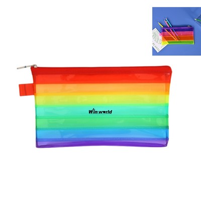 Rainbow PVC Pencil Pouch Case