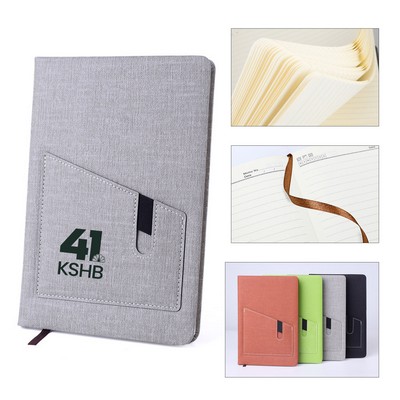 A5 Leather Notebook With Slot Card Pocket