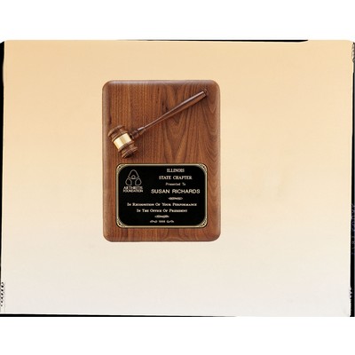 Parliament Series American Walnut Plaque w/ Walnut Gavel (11"x15")