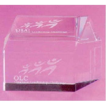 Real Estate Optical Crystal House Paperweight (Screen Printed)