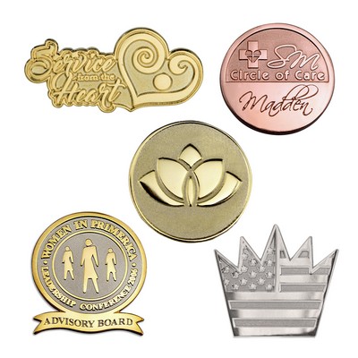 Die Struck Sandblast & Polished Lapel Pin (1")