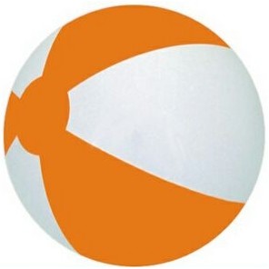 Orange/ White 16" Inflatable Alternating 2 Color Beach Ball