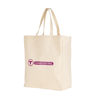 Natural 12 Oz. Cotton Canvas Grocery Bag - 1 Color (15"x18"x6")