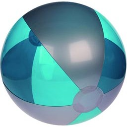 Inflatable Translucent Teal/Silver Beach Ball (16")