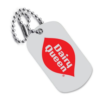 Pad Printed Dog Tag w/ 4" Utility Chain