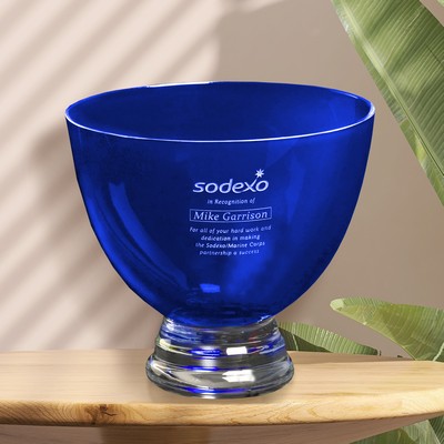 Cobalt Pedestal Bowl 8-1/2" Dia.