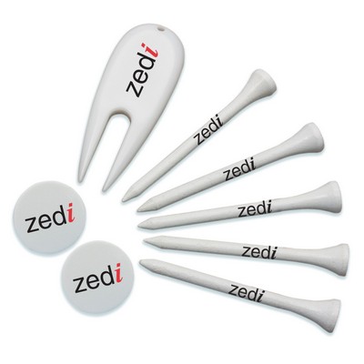 Golf Tee Set w/2 Markers & Divot Repair Tool