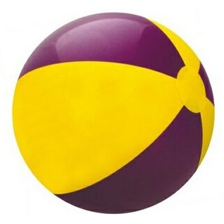 Purple/ Yellow 16" Inflatable Two Alternating Color Beach Ball