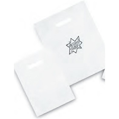 White Low Density Patch Handle Bag (9"x12")