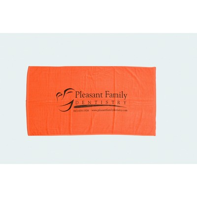 Velour Beach Towel (28" x 58") Orange (Printed)