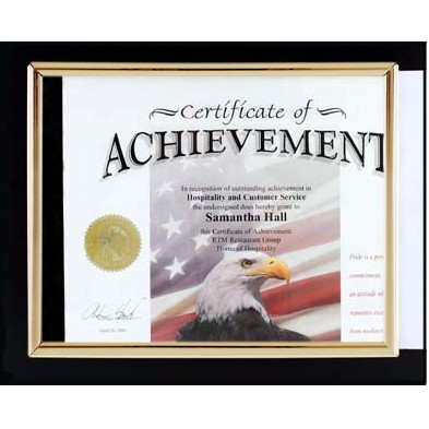 Slim Line Black Slide In Certificate Plaque-8.5x11" Doc