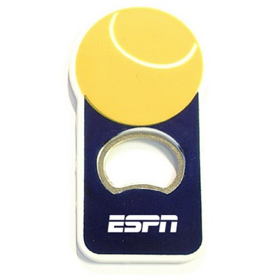 Tennis Ball Shape Bottle Opener w/Magnet