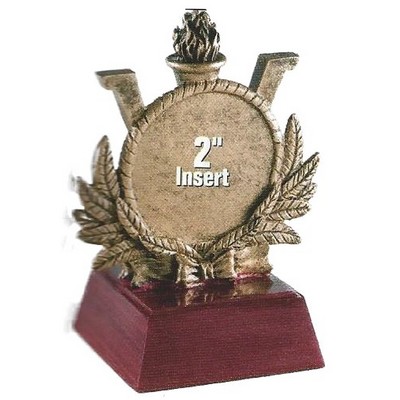 Victory 2" Insert Holder, Antique Gold, Resin Sculpture - 4"