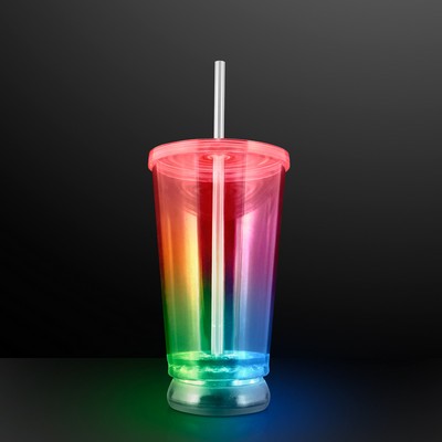 16 Oz. Flashing Multicolor LED To-Go Tumbler Cups - BLANK