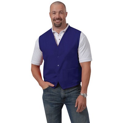 2 Pocket Unisex Button Twill Vest (4XL-5XL)