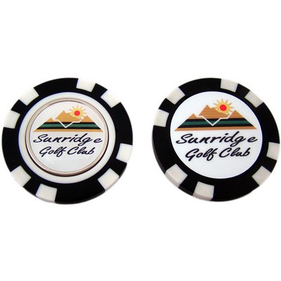 Plastic Poker Chip with Removable Ball Marker