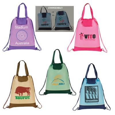 Polypropylene Two Way Drawstring Tote Bag