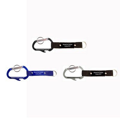 Carabiner w/Bottle Opener & Metal Plate