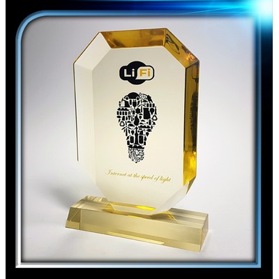 Executive Series Gold Vertical Jewel Award w/Base (5"x7"x3/4")