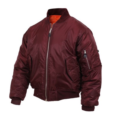 Adult Maroon Red MA-1 Military Flight Jacket (4XL)