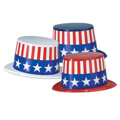 Plastic Toppers Hat w/ Patriotic Band